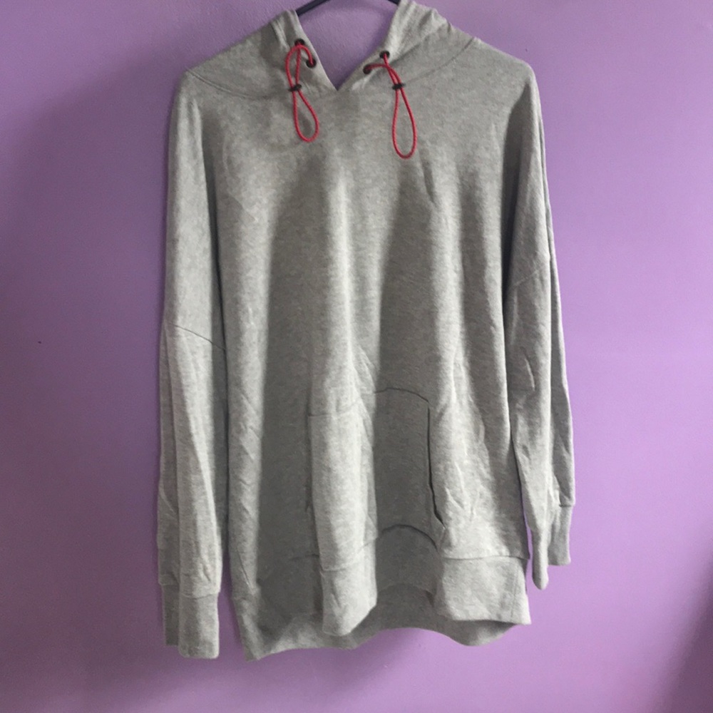 Light grey sweatshirt with pink detailing size XXL